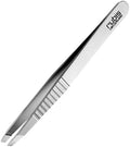 Rubis Pro Grip Classic Stainless Steel Slanted Tweezers For Precise Eyebrows and Hair Removal - Blackhead Remover Pointed Precision Tweezer with Sharp Precise Point for Men and Women 1K102PG