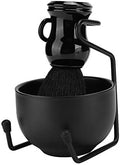 Shaving Brush Stand Bowl Set, 3 in 1 Hair Shaving Set Men's Wet Shaving Kit Shaving Bowl Hair Shave Brush Stand Holder Men(Black)