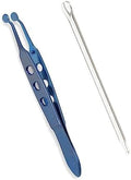 Meibomian Gland Expressor Dry Eye Relief Eyelid Gland Care Clean Tools Kit Eye Stye Treatment Chalazion Remover Meibomian Gland Forceps Titanium Alloy Eyelid Massage Tweezers (Sterile)