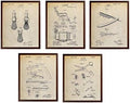 Turnip Designs Barber Chair Razor Shears Shaving Brush Patent Barber Shop Decor Bathroom Wall Art Shaving Brush Poster TDP1020