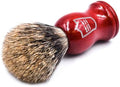 Parker Safety Razor, Premium Handmade "LONG LOFT" 3-Band Pure Badger Bristle Shaving Brush with Rosewood Handle – Brush Stand Included