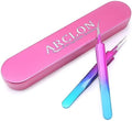 Arclon Isolation Lash Tweezers for Volume Eyelash Extension,Professional Precision Stainless Steel Las Purple 6.89inx1.5inx0.79in