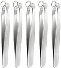 RMISODO 5 Pieces Nose Hair Trimming Tweezers for Men Women, Stainless Steel Nose Hair Trimmer, Professional Nose Hair Removal Tool, Round Tip Precision Tweezers for Facial Eyebrow Nose Body Hair