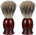 Vtrem 2 Pack Pure Badger Shaving Brush for Men with Hard Wood Handle Luxury Professional Shave Brush Tool for Wet Shave, Safety Razor