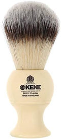 Kent BK8S Shaving Brush with Ultra-Soft Silvertext Synthetic Bristles and Faux Ivory Resin Handle to use with Shave Cream or Soap for a Perfect Lather. Luxury Shaving Since 1777, Made in England