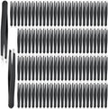 Lasnten 120 Pieces Eyebrow Slanted Tweezers Stainless Steel Tweezers Black Slanted Tip Eyebrow Tweezers for Men and Women Removal Eyebrows, Ingrown Hair, Hand and Facial Hair, Lash Extension