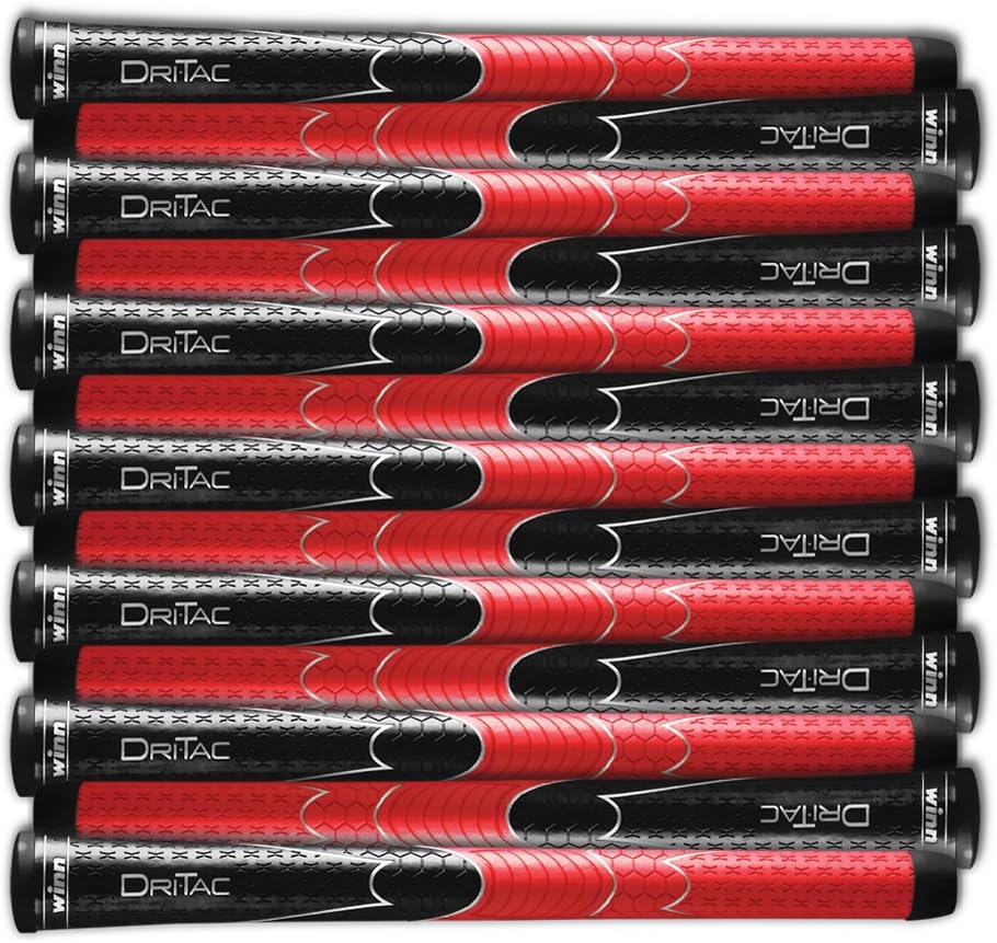 Winn Set of 9 DRITAC AVS Standard Black/RED Golf Grip. 5DT-BRD