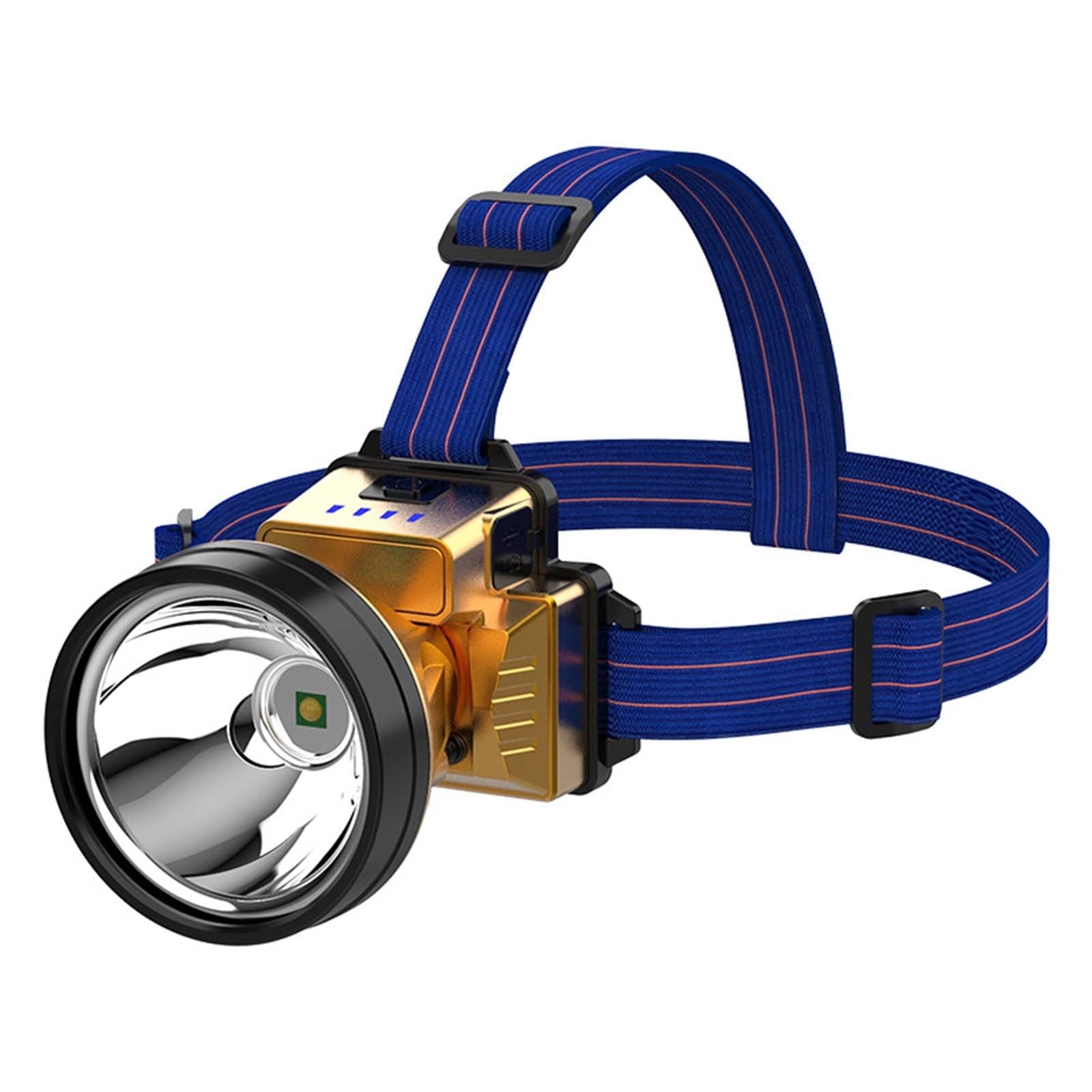 PRETXORVE Super Bright Rechargeable High-Power Headlights, Gold Outdoor Camping Headlights, Long-Range Electric Display Fishing Lights