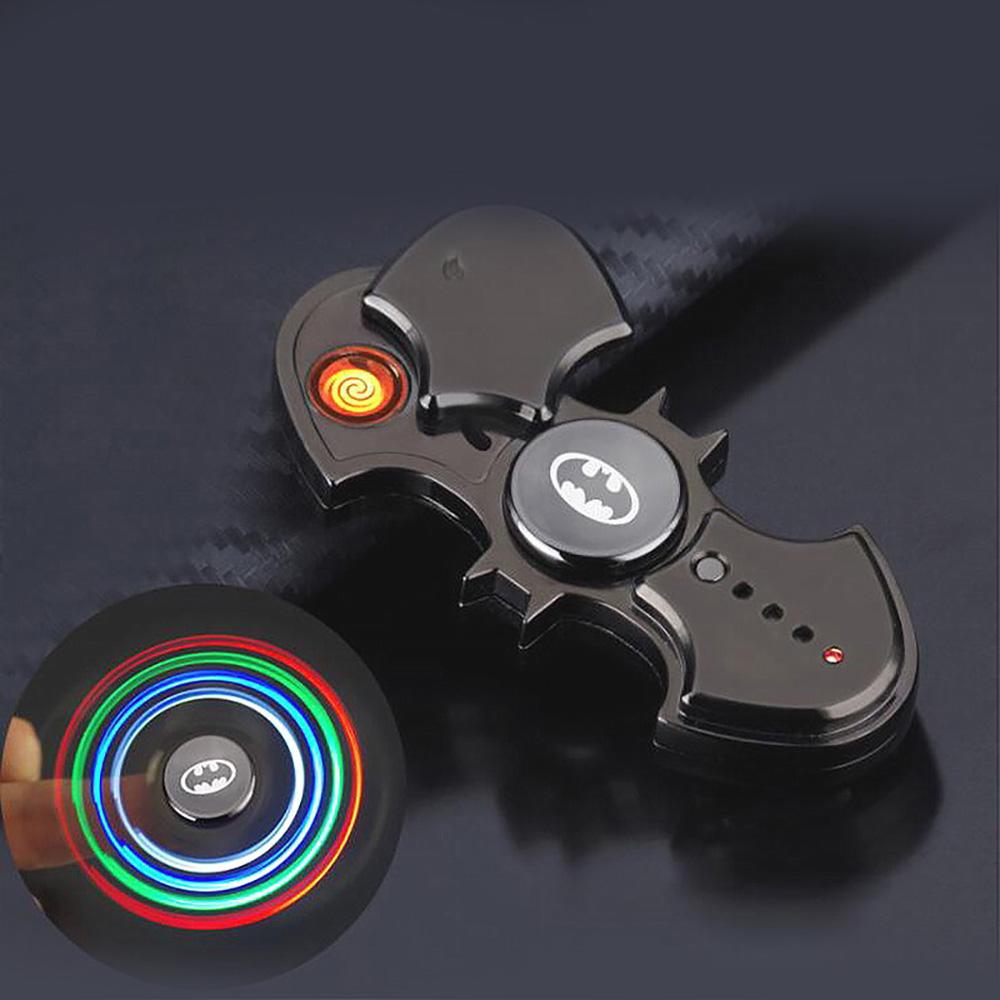 Batman Fidget Spinner Lighter USB Rechargeable Lighter Electronic Cigarette Lighter