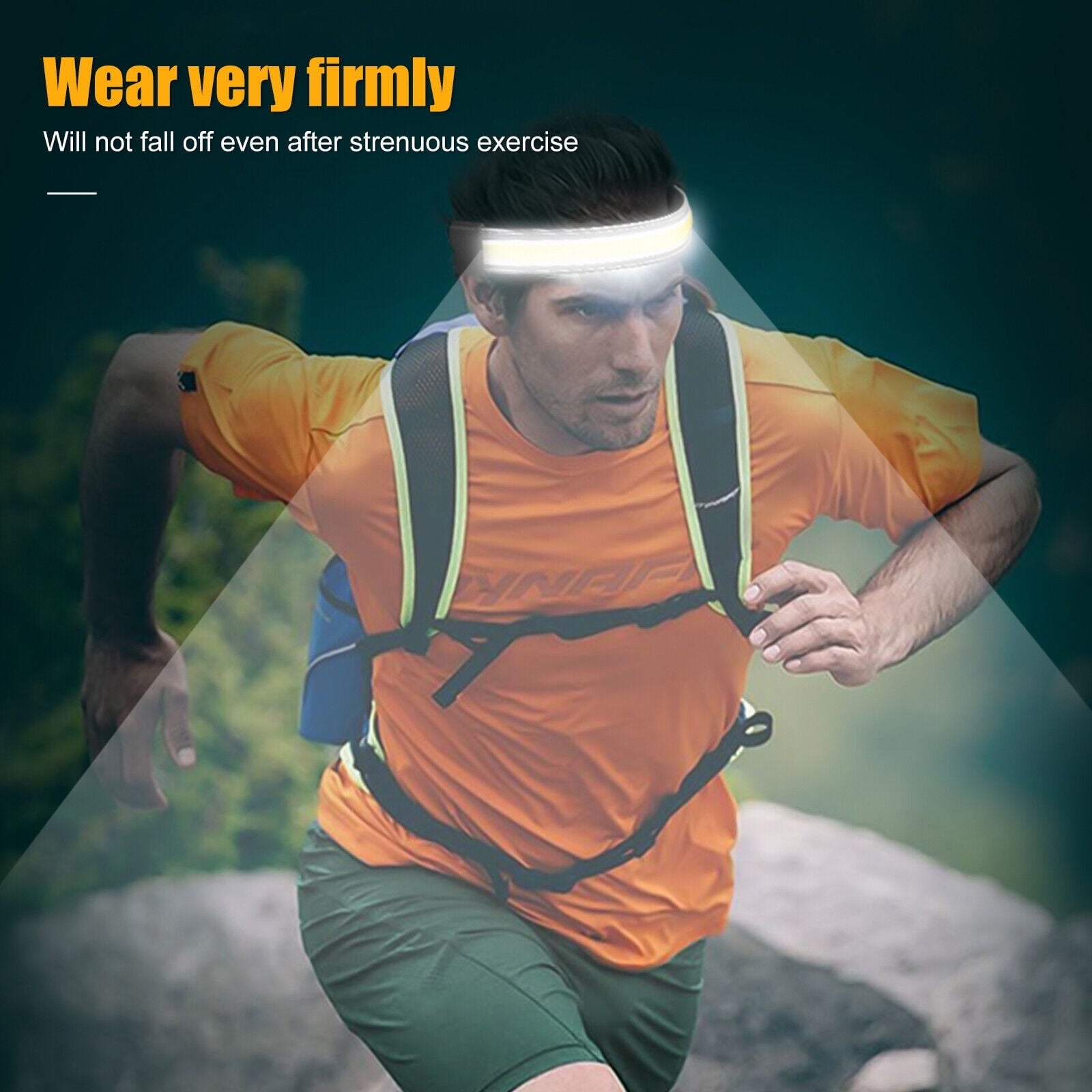 Lot COB LED Headlamp USB Charging Headlight Torch Work Light Bar Head Band Lamp