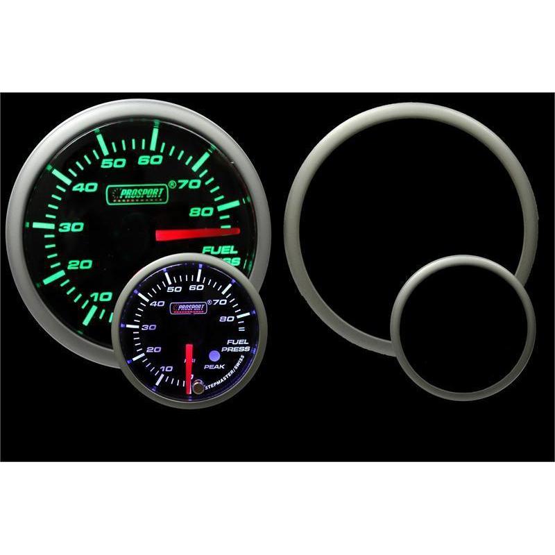 Prosport 52mm Premium Fuel Pressure Gauge - Green/White - Universal